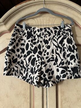 Sanctuary High-Waist Black & White Animal Print Shorts